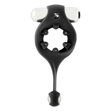 Endless Dangling Ball Magnetic Field Cockring Zwart