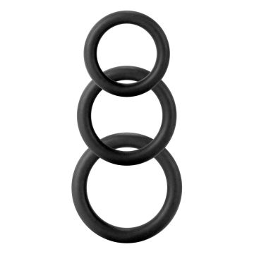Twiddle Cockrings 3 Sizes Zwart
