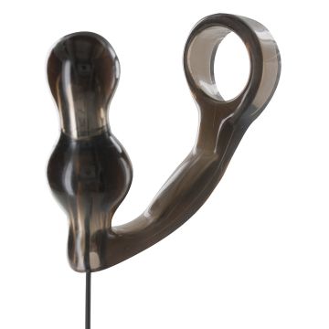 Power Vibr. Plug & Penisring Donkergrijs