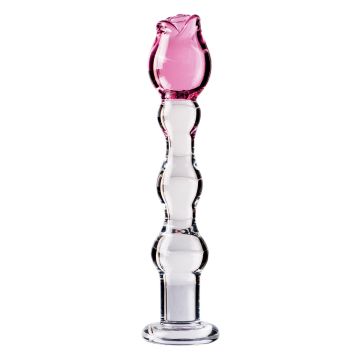 Icicles No. 12 Glazen Dildo Transparant Met Roze