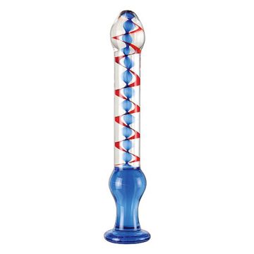 Icicles No. 22 Glazen Dildo Transp./Blauw/Rood