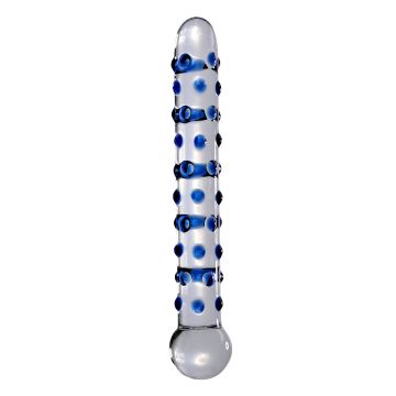 Icicles No. 50 Glazen Dildo Transparant met Blauw