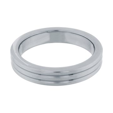 Steel Ribbed Cockring Zilver