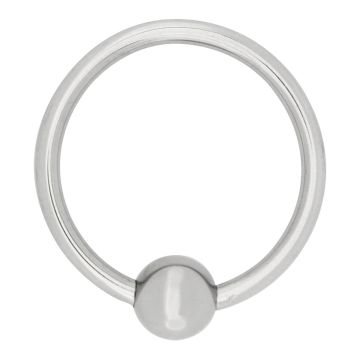 Steel Acorn Ring 28 MM Zilver