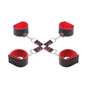Ouch! Reversible Hogtie Boeien Set Rood