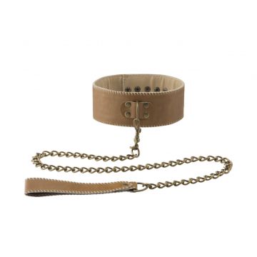 Ouch! Halsband Met Riem Bruin
