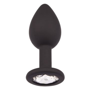 Plug It Strass Buttplug Small Zwart/Zilver