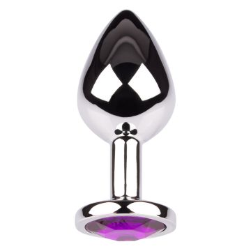 Plug It Strass Buttplug Medium Zilver/Paars