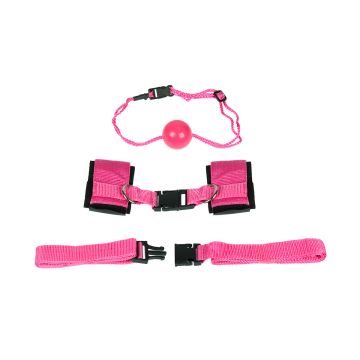 Sinners Sex Straps With Ball Gag Set Roze