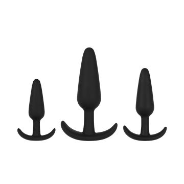 Plug It Silicone Buttplug Anker Set Zwart