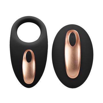 Elegance Poise Vibrerende Cockring + Stimulator Zwart