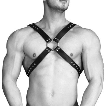 Ouch! Adonis High Halter Harnas Zwart