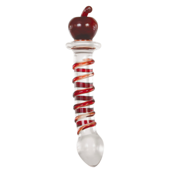 Adam & Eve Eve's Twisted Crystal Glazen Dildo Transparant/Rood