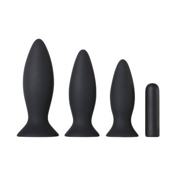 Adam & Eve Rechargeable Vibrating Anal Training Kit Zwart