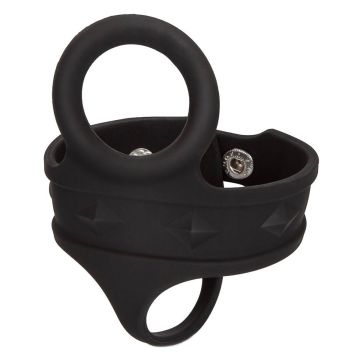 Tri-Snap Ball Spreader Cockring Zwart