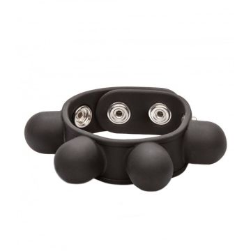 Weighted Ball Stretcher Cockring Zwart
