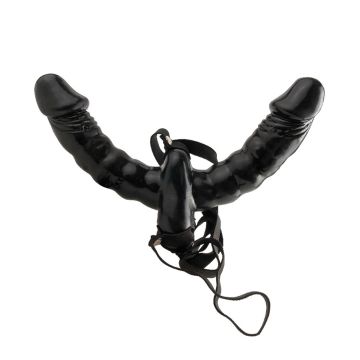 Fetish Fantasy Vibrating Double Delight Strap-On Zwart