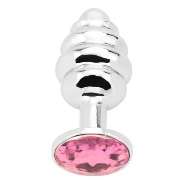 Seamless Anal Butt Plug Small Zilver/Roze
