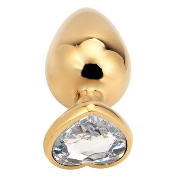 Seamless Anal Butt Plug Hart Large Goud/Wit